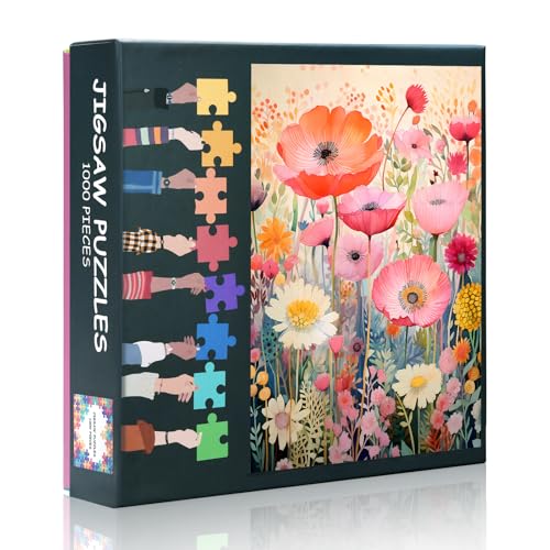 1000-teiliges Puzzle für Erwachsene – Blumenpuzzles für Erwachsene, 1000 Teile, Pflanzen-Puzzle, bunte Blume, Erwachsenen-Puzzle-Spiel (69,8 x 50 cm) von TISHIRON