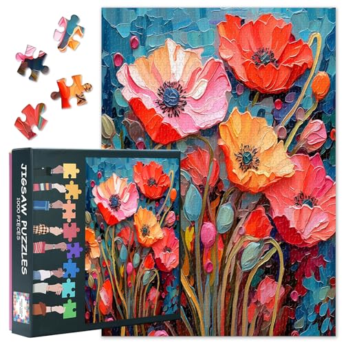 Blumen Puzzle Baum des Lebens Puzzles für Erwachsene 1000 Teile Impossible Hard Schwierige Herausfordernde Puzzles für Erwachsene Modern Impressionismus Blumen Puzzle Wohnkultur von TISHIRON