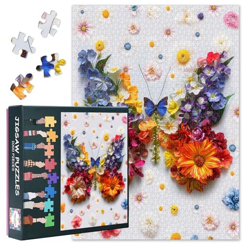 Butterfly 1000-Teile-Puzzle für Erwachsene – Buntes Blumen-Schmetterlingsgemälde 1000-Teile-Puzzle, herausfordernde und Dennoch Entspannende Aktivität für Liebhaber Abstrakter Pflanzen 20X27 INCH Butterfly 1000-Teile-Puzzle für Erwachsene – Buntes Blumen-Schmetterlingsgemälde 1000-Teile-Puzzle, herausfordernde und Dennoch Entspannende Aktivität für Liebhaber Abstrakter Pflanzen 20X27 INCH von TISHIRON
