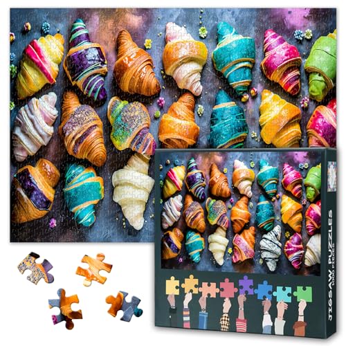 Croissant-Tag – Probieren Sie die Regenbogen-Croissants – Lebensmittel – 1000-teiliges Puzzle für Erwachsene – Anspruchsvolles Puzzle, Perfekt für Spieleabende – Fertige Größe: 20x27 inch Croissant-Tag – Probieren Sie die Regenbogen-Croissants – Lebensmittel – 1000-teiliges Puzzle für Erwachsene – Anspruchsvolles Puzzle, Perfekt für Spieleabende – Fertige Größe: 20x27 inch von TISHIRON