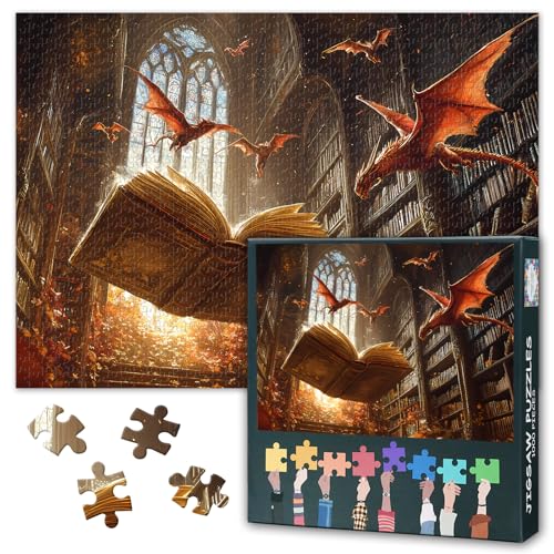 Drachen Puzzles 1000 Teile, Bücher Puzzle Erwachsene, 1000 Teile Puzzles für Erwachsene, 70 x 50cm Puzzle Impossible Geschicklichkeitsspiel für die Ganze Familie Drachen Puzzles 1000 Teile, Bücher Puzzle Erwachsene, 1000 Teile Puzzles für Erwachsene, 70 x 50cm Puzzle Impossible Geschicklichkeitsspiel für die Ganze Familie von TISHIRON