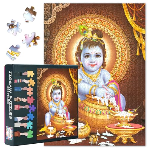 Erwachsene Hindu Gott Puzzles 1000 Blöcke, Hindu Gott Krishna Puzzle, Erwachsene-Puzzle Spiele oder Spielzeug für ältere Freunde 50x70 cm Erwachsene Hindu Gott Puzzles 1000 Blöcke, Hindu Gott Krishna Puzzle, Erwachsene-Puzzle Spiele oder Spielzeug für ältere Freunde 50x70 cm von TISHIRON
