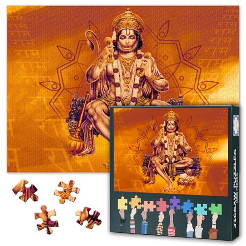 Erwachsene Puzzle 1000 Blöcke, Hindu Gott Hanuman -Puzzle, Hanuman Erwachsene Puzzles, Puzzles Spiele oder Spielzeug, Geeignet für ältere Freunde 50x70 cm Erwachsene Puzzle 1000 Blöcke, Hindu Gott Hanuman -Puzzle, Hanuman Erwachsene Puzzles, Puzzles Spiele oder Spielzeug, Geeignet für ältere Freunde 50x70 cm von TISHIRON
