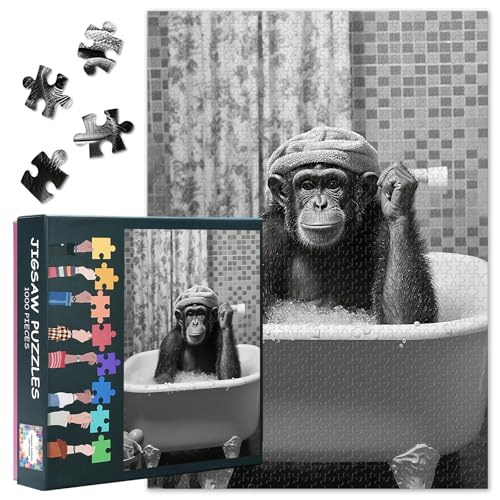 Erwachsene Puzzle 1000 Blöcke Affen Bad, Schimpansen Puzzles, Erwachsene Puzzles, Puzzle Spiele oder Spielzeug für ältere Freunde 50X70 cm Erwachsene Puzzle 1000 Blöcke Affen Bad, Schimpansen Puzzles, Erwachsene Puzzles, Puzzle Spiele oder Spielzeug für ältere Freunde 50X70 cm von TISHIRON