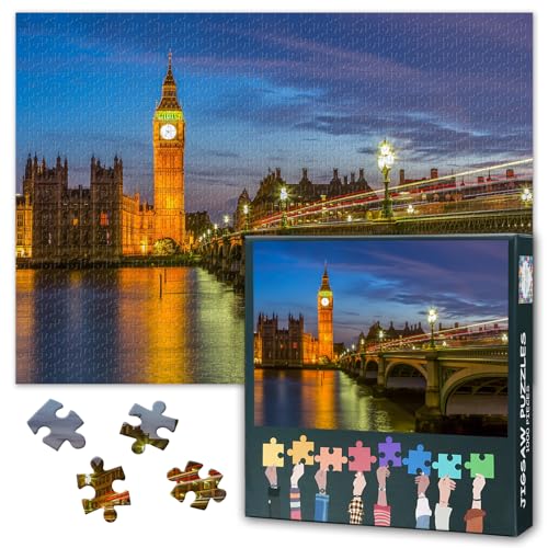 Erwachsene Puzzles 1000 Blöcke, Big Ben Puzzles, Britisches Parlamentsgebäude Erwachsene Puzzle Spiele oder Spielzeug für ältere Freunde 50X70CM Erwachsene Puzzles 1000 Blöcke, Big Ben Puzzles, Britisches Parlamentsgebäude Erwachsene Puzzle Spiele oder Spielzeug für ältere Freunde 50X70CM von TISHIRON