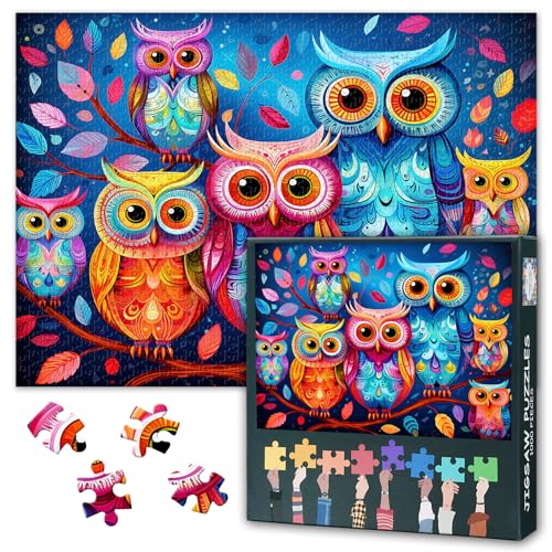Eule Erwachsene Puzzles 1000 Stück, Eule Puzzle, Erwachsene Puzzles, Puzzle-Spiele oder Spielzeug für ältere Freunde 50X70CM Eule Erwachsene Puzzles 1000 Stück, Eule Puzzle, Erwachsene Puzzles, Puzzle-Spiele oder Spielzeug für ältere Freunde 50X70CM von TISHIRON