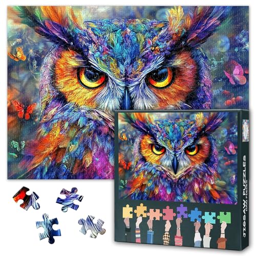 Eule Puzzle 1000 Teile Erwachsene - 1000 Teiles Puzzle für Erwachsene und Kinder ab 9 Jahren Geschicklichkeitsspiel für die ganze Familie Fertige Größe 50x70cm Eule Puzzle 1000 Teile Erwachsene - 1000 Teiles Puzzle für Erwachsene und Kinder ab 9 Jahren Geschicklichkeitsspiel für die ganze Familie Fertige Größe 50x70cm von TISHIRON