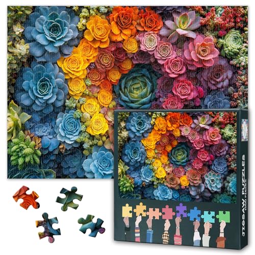 Farbenfrohe Sukkulenten und Rosen 1000-teiliges Puzzle für Erwachsene – Lebhaftes Blumenmuster | Naturpflanzen Anspruchsvolle Puzzles für Erwachsene Geschenk für Puzzle-Fans 70 x 50 cm Farbenfrohe Sukkulenten und Rosen 1000-teiliges Puzzle für Erwachsene – Lebhaftes Blumenmuster | Naturpflanzen Anspruchsvolle Puzzles für Erwachsene Geschenk für Puzzle-Fans 70 x 50 cm von TISHIRON