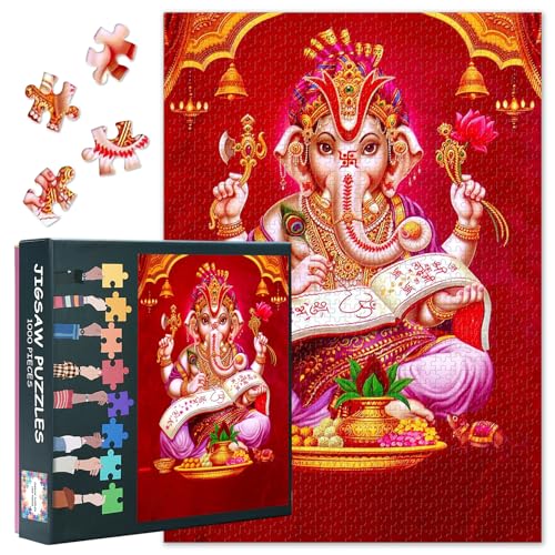 Ganesha Erwachsene Puzzles 1000 Blöcke, Hindu Ganapati Hindu Gott Puzzle, Ganesha Erwachsene Puzzle Spiel oder Spielzeug für ältere Freunde 50x70 cm Ganesha Erwachsene Puzzles 1000 Blöcke, Hindu Ganapati Hindu Gott Puzzle, Ganesha Erwachsene Puzzle Spiel oder Spielzeug für ältere Freunde 50x70 cm von TISHIRON
