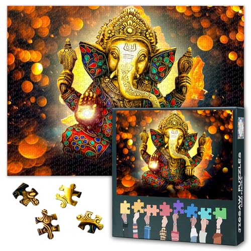 Ganesha Erwachsenen Puzzles 1000 Blöcke, Indische Götter Puzzle, Hindu Erwachsenen Puzzle, Puzzles-Spiel oder Spielzeug, geeignet für ältere Freunde 50x70 cm Ganesha Erwachsenen Puzzles 1000 Blöcke, Indische Götter Puzzle, Hindu Erwachsenen Puzzle, Puzzles-Spiel oder Spielzeug, geeignet für ältere Freunde 50x70 cm von TISHIRON