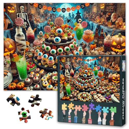 Halloween Puzzles for Adults 1000 Pieces - Pumpkins, Creepy Ghosts and Witches Jigsaw Puzzles | Premium 1000 Piece Puzzle for Adults, Challenging Artwork for Home Decor or Gifts 20x27inch Halloween Puzzles for Adults 1000 Pieces - Pumpkins, Creepy Ghosts and Witches Jigsaw Puzzles | Premium 1000 Piece Puzzle for Adults, Challenging Artwork for Home Decor or Gifts 20x27inch von TISHIRON