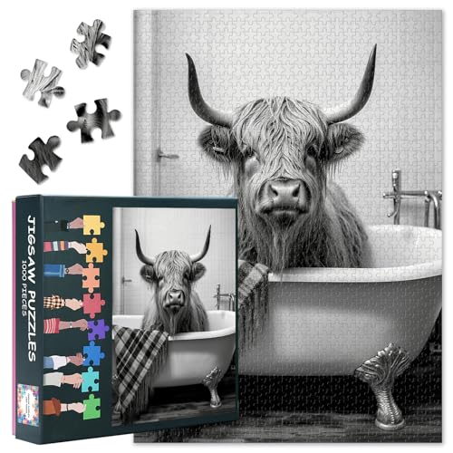 Highland Rinder und Rinder Erwachsene Puzzles 1000 Blöcke, Badewanne Puzzle, Erwachsene Puzzle oder Spielzeug für ältere Freunde 50X70 cm Highland Rinder und Rinder Erwachsene Puzzles 1000 Blöcke, Badewanne Puzzle, Erwachsene Puzzle oder Spielzeug für ältere Freunde 50X70 cm von TISHIRON