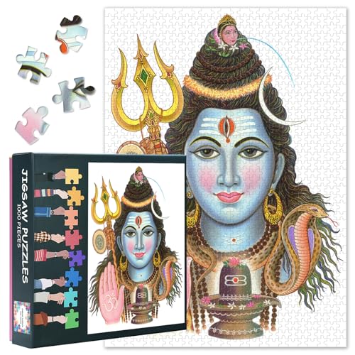 Hindu Götter Erwachsenen Puzzles 1000 Blöcke, Indischer Shiva Gott Puzzle, Erwachsenen Puzzle, Puzzles Spiele oder Spielzeug für ältere Freunde 50x70 cm Hindu Götter Erwachsenen Puzzles 1000 Blöcke, Indischer Shiva Gott Puzzle, Erwachsenen Puzzle, Puzzles Spiele oder Spielzeug für ältere Freunde 50x70 cm von TISHIRON