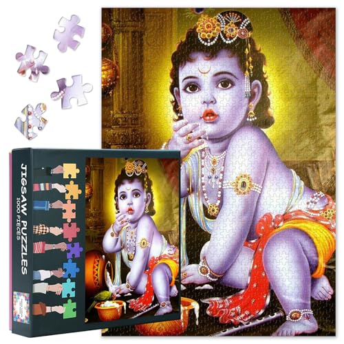 Hindu Gott Erwachsene Puzzle 1000 Blöcke, Kṛṣṇa Puzzles, Hindu Kultur Erwachsene Puzzle für Erwachsene, Puzzles Spiel oder Spielzeug für ältere Freunde 50x70 cm Hindu Gott Erwachsene Puzzle 1000 Blöcke, Kṛṣṇa Puzzles, Hindu Kultur Erwachsene Puzzle für Erwachsene, Puzzles Spiel oder Spielzeug für ältere Freunde 50x70 cm von TISHIRON