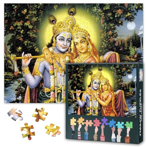 Hinduistischen Erwachsene Puzzles 1000 Blöcke, Kṛṣṇa Puzzles, Erwachsenen Puzzles, Puzzle-Spiele oder Spielzeug für ältere Freunde 50x70 cm Hinduistischen Erwachsene Puzzles 1000 Blöcke, Kṛṣṇa Puzzles, Erwachsenen Puzzles, Puzzle-Spiele oder Spielzeug für ältere Freunde 50x70 cm von TISHIRON