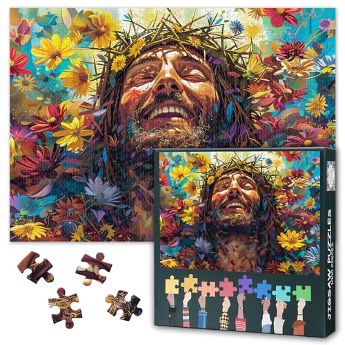 Jesus Trug eine Dornenkrone Puzzles für Erwachsene 1000 Teile, Jesus Blumenpuzzle Abstrakte DIY-Puzzles für Wohnaccessoires Geschenke, Familienpuzzle Perfekt für Spieleabende 27 x 20 inch Jesus Trug eine Dornenkrone Puzzles für Erwachsene 1000 Teile, Jesus Blumenpuzzle Abstrakte DIY-Puzzles für Wohnaccessoires Geschenke, Familienpuzzle Perfekt für Spieleabende 27 x 20 inch von TISHIRON