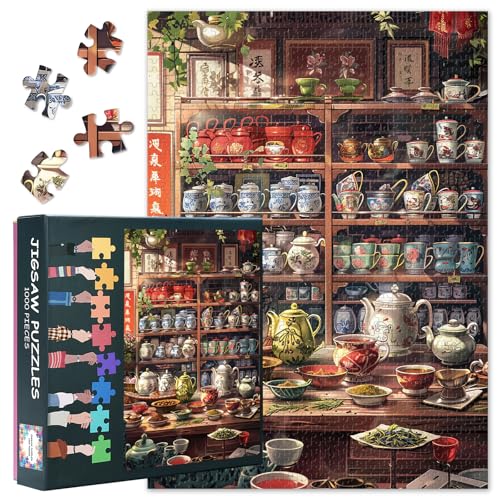 Jigsaw Puzzles 1000 Stück für Erwachsene, Tea Shop Puzzle 1000 Teile, Keramik Teekanne Design Erwachsene herausfordernde Puzzle, Entspannung Spiel für Männer Frauen 70 x 50 cm Jigsaw Puzzles 1000 Stück für Erwachsene, Tea Shop Puzzle 1000 Teile, Keramik Teekanne Design Erwachsene herausfordernde Puzzle, Entspannung Spiel für Männer Frauen 70 x 50 cm von TISHIRON