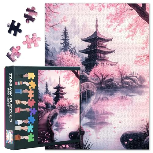 Kirschblüten Puzzles für Erwachsene - 1000 Teile Puzzle Erwachsene Blumen, 70 x 50 cm Landschaft Kunst schwierig und Herausforderung Puzzle-Spiel für Wohnzimmer Wanddekoration Kirschblüten Puzzles für Erwachsene - 1000 Teile Puzzle Erwachsene Blumen, 70 x 50 cm Landschaft Kunst schwierig und Herausforderung Puzzle-Spiel für Wohnzimmer Wanddekoration von TISHIRON