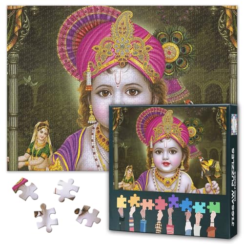 Krishna Erwachsene Puzzle 1000 Blöcke, Gana Patti Religiöse Feiertage Puzzles, Erwachsene Puzzles, Puzzle-Spiel oder Spielzeug für ältere Freunde 50x70 cm Krishna Erwachsene Puzzle 1000 Blöcke, Gana Patti Religiöse Feiertage Puzzles, Erwachsene Puzzles, Puzzle-Spiel oder Spielzeug für ältere Freunde 50x70 cm von TISHIRON