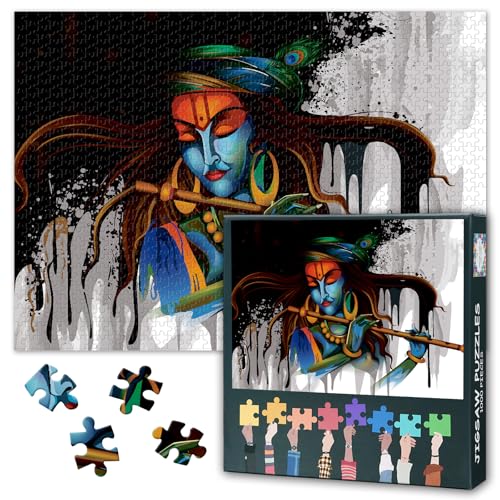 Krishna Erwachsene Puzzle 1000 Blöcke, Hindu Gott Puzzles, Erwachsene Puzzle, Puzzles Spiele oder Spielzeug für ältere Freunde 50x70 cm Krishna Erwachsene Puzzle 1000 Blöcke, Hindu Gott Puzzles, Erwachsene Puzzle, Puzzles Spiele oder Spielzeug für ältere Freunde 50x70 cm von TISHIRON