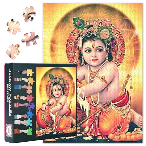 Kṛṣṇa Erwachsene Puzzles 1000 Blöcke, Indisches Puzzle, Hindu Gottes Kultur für Erwachsene Puzzle, Puzzles Spiele oder Spielzeug, für ältere Freunde 50x70 cm Kṛṣṇa Erwachsene Puzzles 1000 Blöcke, Indisches Puzzle, Hindu Gottes Kultur für Erwachsene Puzzle, Puzzles Spiele oder Spielzeug, für ältere Freunde 50x70 cm von TISHIRON