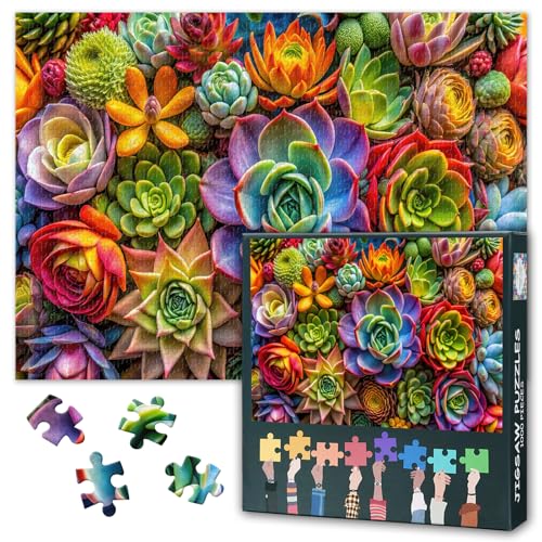 Lebhafte, Farbenfrohe Sukkulentenblumen, Einem üppigen Blumenstrauß Puzzles für Erwachsene 1000 Teile Lustige Kunstwerke Puzzles 1000 Teile Herausforderndes Familienpuzzle Geschenk 20X27 inch Lebhafte, Farbenfrohe Sukkulentenblumen, Einem üppigen Blumenstrauß Puzzles für Erwachsene 1000 Teile Lustige Kunstwerke Puzzles 1000 Teile Herausforderndes Familienpuzzle Geschenk 20X27 inch von TISHIRON