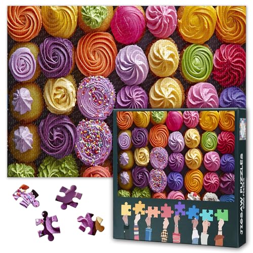 Lebhafte Auswahl an bunten Cupcakes Puzzles für Erwachsene 1000 Teile Lustige Kunstwerke Puzzles 1000 Teile Herausforderndes Familienpuzzle Geschenk – Fertige Größe Beträgt 20x27 inch Lebhafte Auswahl an bunten Cupcakes Puzzles für Erwachsene 1000 Teile Lustige Kunstwerke Puzzles 1000 Teile Herausforderndes Familienpuzzle Geschenk – Fertige Größe Beträgt 20x27 inch von TISHIRON
