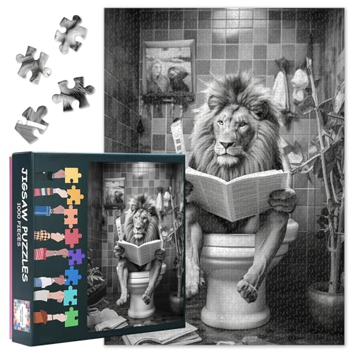 Löwe Puzzle für Erwachsene 1000 Blöcke, Löwe Lesen Zeitung Puzzles, Puzzles für Erwachsene, Puzzle Spiele oder Spielzeug für ältere Freunde 50X70 cm Löwe Puzzle für Erwachsene 1000 Blöcke, Löwe Lesen Zeitung Puzzles, Puzzles für Erwachsene, Puzzle Spiele oder Spielzeug für ältere Freunde 50X70 cm von TISHIRON