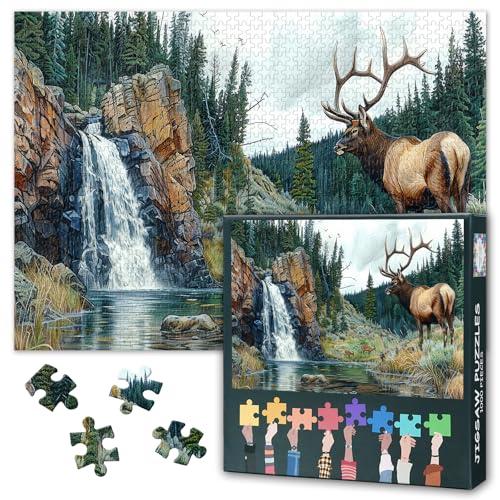Majestätische Elch-Puzzles, Wildtiere und Natur-Waldlandschaftspuzzles für Erwachsene, DIY-Puzzle mit 1000 Teilen und versteckten Bildern, Herausforderung für Familienaktivitäten, Puzzlespiel 70x50cm Majestätische Elch-Puzzles, Wildtiere und Natur-Waldlandschaftspuzzles für Erwachsene, DIY-Puzzle mit 1000 Teilen und versteckten Bildern, Herausforderung für Familienaktivitäten, Puzzlespiel 70x50cm von TISHIRON