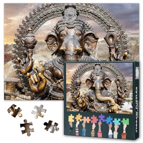 Meister Ganesha Erwachsene Puzzles 1000 Blöcke, Ganapati Erwachsene Puzzle, Puzzle-Spiele oder Spielzeug, geeignet für ältere Freunde 50x70 cm Meister Ganesha Erwachsene Puzzles 1000 Blöcke, Ganapati Erwachsene Puzzle, Puzzle-Spiele oder Spielzeug, geeignet für ältere Freunde 50x70 cm von TISHIRON
