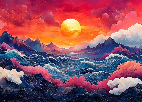 Puzzle 1000 Teile Erwachsene - Bunte abstrakte Wellen 1000 Puzzles Lernspiele für die ganze Familie Unterhaltung für einen ruhigen Abend Abstrakte Berge Puzzle Fertige Größe 50x70cm Puzzle 1000 Teile Erwachsene - Bunte abstrakte Wellen 1000 Puzzles Lernspiele für die ganze Familie Unterhaltung für einen ruhigen Abend Abstrakte Berge Puzzle Fertige Größe 50x70cm von TISHIRON