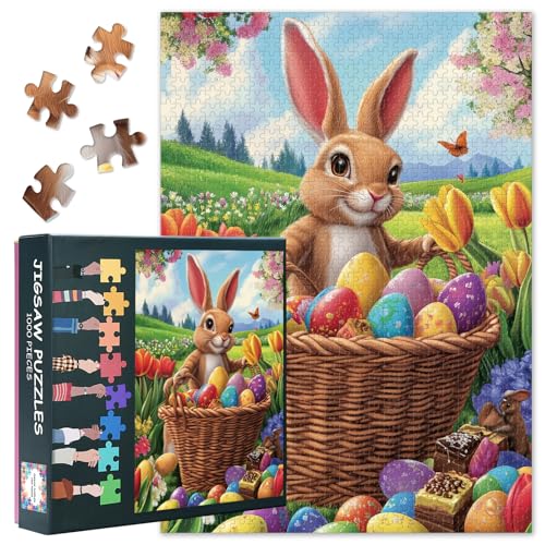 Puzzle 1000 Teile Erwachsene - Kaninchen im Tulpenfeld 1000 Teiles Puzzle für Erwachsene und Kinder ab 9 Jahren Geschicklichkeitsspiel für die ganze Familie Fertige Größe 50x70cm Puzzle 1000 Teile Erwachsene - Kaninchen im Tulpenfeld 1000 Teiles Puzzle für Erwachsene und Kinder ab 9 Jahren Geschicklichkeitsspiel für die ganze Familie Fertige Größe 50x70cm von TISHIRON