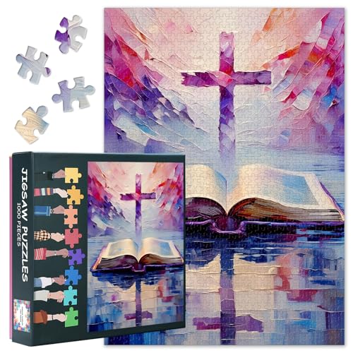 Puzzle 1000 Teile Erwachsene Kreuz, Jigsaw Puzzles 1000 Stück christlichen Thema, Bibel herausfordernde Puzzle-Spiele für Frauen Home Decoration Geschenk Größe 19,7x27,5 Zoll Puzzle 1000 Teile Erwachsene Kreuz, Jigsaw Puzzles 1000 Stück christlichen Thema, Bibel herausfordernde Puzzle-Spiele für Frauen Home Decoration Geschenk Größe 19,7x27,5 Zoll von TISHIRON