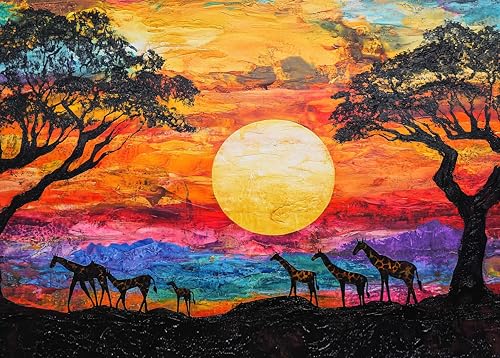 Puzzle 1000 Teile - Safaritiere Silhouette 1000 Puzzle, Geschicklichkeitsspiel für Die Ganze Familie, Afrikanische Graslandsilhouette Erwachsenenpuzzle ab 6 Jahre Fertige Größe 50x70cm Puzzle 1000 Teile - Safaritiere Silhouette 1000 Puzzle, Geschicklichkeitsspiel für Die Ganze Familie, Afrikanische Graslandsilhouette Erwachsenenpuzzle ab 6 Jahre Fertige Größe 50x70cm von TISHIRON