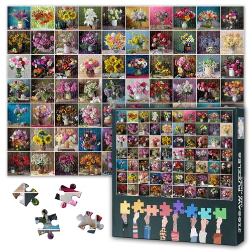 Puzzle 1000 Teile für Erwachsene, Blumen Sammlung Puzzles, Vase Zusammenfassung Sammlung Puzzle, Intellektuelle Herausforderung Puzzle Fertige Größe 50x70cm Puzzle 1000 Teile für Erwachsene, Blumen Sammlung Puzzles, Vase Zusammenfassung Sammlung Puzzle, Intellektuelle Herausforderung Puzzle Fertige Größe 50x70cm von TISHIRON