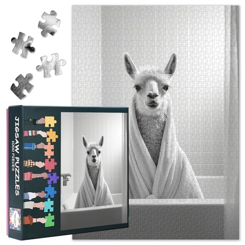 Puzzle für Erwachsene 1000 Blöcke, Badezimmer mit Kamel-Puzzles, Spaß Tiere Erwachsene Puzzles, Puzzle oder Spielzeug für ältere Freunde 50X70 cm Puzzle für Erwachsene 1000 Blöcke, Badezimmer mit Kamel-Puzzles, Spaß Tiere Erwachsene Puzzles, Puzzle oder Spielzeug für ältere Freunde 50X70 cm von TISHIRON