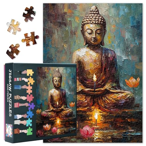 Puzzles 1000 Teile Kerzen, Buddha Statue Puzzle Erwachsene, Lotus Blumen 1000 Teile Puzzles für Erwachsene, 70 x 50 cm Puzzle Impossible Geschicklichkeitsspiel für die Ganze Familie Puzzles 1000 Teile Kerzen, Buddha Statue Puzzle Erwachsene, Lotus Blumen 1000 Teile Puzzles für Erwachsene, 70 x 50 cm Puzzle Impossible Geschicklichkeitsspiel für die Ganze Familie von TISHIRON