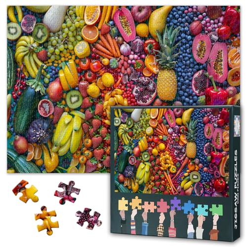 Puzzles 1000 Teile für Erwachsene – Bunte Früchte und Gemüse Reihen Sich aneinander Puzzle | Anspruchsvolles 1000-Teile-Puzzle Kunstdesign für Geschenke von Freunden und Familie 20X27inch Puzzles 1000 Teile für Erwachsene – Bunte Früchte und Gemüse Reihen Sich aneinander Puzzle | Anspruchsvolles 1000-Teile-Puzzle Kunstdesign für Geschenke von Freunden und Familie 20X27inch von TISHIRON