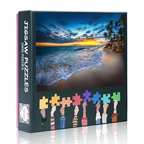 Puzzles für Erwachsene, 1000 Teile – Sonnenaufgang über dem Strand, Puzzles für Erwachsene, Strandlandschaft, 1000 Teile, coolstes Puzzle-Spiel für Erwachsene, Geschenk (69,8 x 50 cm) von TISHIRON