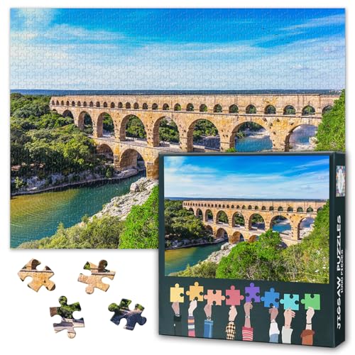 Puzzles für Erwachsene 1000 Blöcke, Dreistöckige Brücke Puzzle, Französisch Nizza Provence Erwachsene Puzzles, Puzzle-Spiel oder Spielzeug für ältere Freunde 50X70CM Puzzles für Erwachsene 1000 Blöcke, Dreistöckige Brücke Puzzle, Französisch Nizza Provence Erwachsene Puzzles, Puzzle-Spiel oder Spielzeug für ältere Freunde 50X70CM von TISHIRON