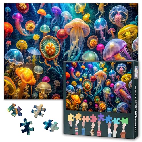 Puzzles für Erwachsene 1000 Stücke Mit Quallen Puzzle, Bunte Fantasy Quallen 1000 Stück Puzzle für Erwachsene, herausfordernde Puzzles 1000 Stücke, Art Decor für Familie Spaß Geschenk 70 * 50cm Puzzles für Erwachsene 1000 Stücke Mit Quallen Puzzle, Bunte Fantasy Quallen 1000 Stück Puzzle für Erwachsene, herausfordernde Puzzles 1000 Stücke, Art Decor für Familie Spaß Geschenk 70 * 50cm von TISHIRON