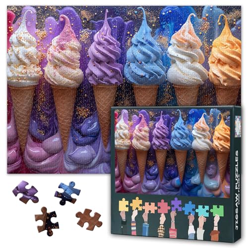 Puzzles für Erwachsene 1000 Teile – Bunte Eiscreme-Wunder-Puzzles | Köstlicher Geschmack Premium-Puzzle mit 1000 Teilen für Erwachsene Dessert Wohnkultur 20x27inch Puzzles für Erwachsene 1000 Teile – Bunte Eiscreme-Wunder-Puzzles | Köstlicher Geschmack Premium-Puzzle mit 1000 Teilen für Erwachsene Dessert Wohnkultur 20x27inch von TISHIRON