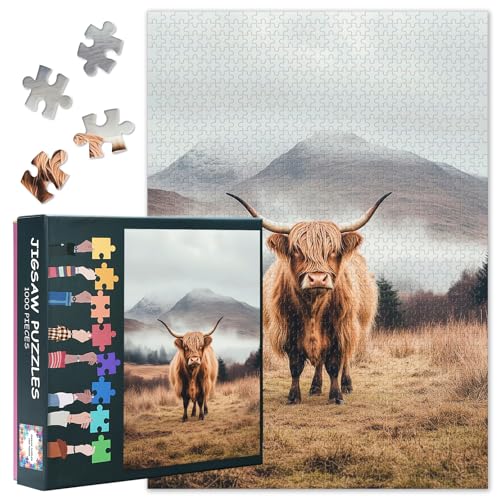 Puzzles für Erwachsene 1000 Teile: Kuh Steht auf der Wiese Puzzle – Anspruchsvolles 1000-Teile-Puzzle für Erwachsene Kunstwerk für Wohnkultur und Entspannung 20 x 27 inch– Bauernhof Puzzles für Erwachsene 1000 Teile: Kuh Steht auf der Wiese Puzzle – Anspruchsvolles 1000-Teile-Puzzle für Erwachsene Kunstwerk für Wohnkultur und Entspannung 20 x 27 inch– Bauernhof von TISHIRON
