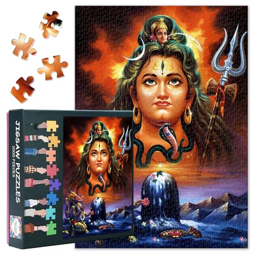 Shiva Erwachsene Puzzle 1000 Stück, Indische Götter Puzzles, Erwachsene Puzzle oder Spielzeug, geeignet für ältere Freunde 50x70 cm Shiva Erwachsene Puzzle 1000 Stück, Indische Götter Puzzles, Erwachsene Puzzle oder Spielzeug, geeignet für ältere Freunde 50x70 cm von TISHIRON