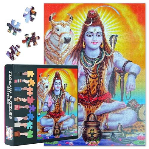 Shiva Erwachsene Puzzles 1000 Blöcke, Shiva Gott Macht Meditations Puzzle, Erwachsene Puzzles Spiel oder Spielzeug, Geeignet für ältere Freunde 50x70 cm Shiva Erwachsene Puzzles 1000 Blöcke, Shiva Gott Macht Meditations Puzzle, Erwachsene Puzzles Spiel oder Spielzeug, Geeignet für ältere Freunde 50x70 cm von TISHIRON