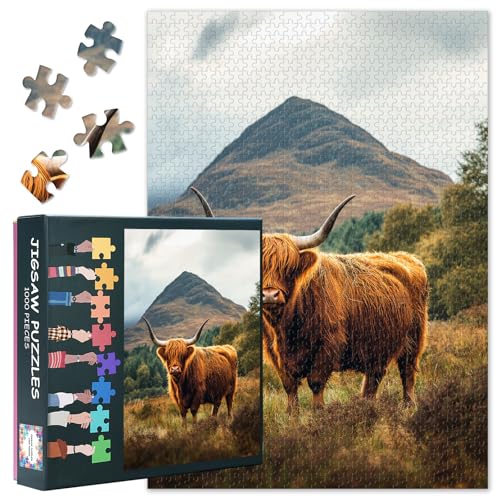 Stunning 1000 Piece Jigsaw Puzzle - Highland Cattle Puzzle Lovers | Wild Highland Cattle 1000-Piece Puzzles with Vibrant Art Print - Advanced Difficulty Brain Teaser Game 20x27inch Stunning 1000 Piece Jigsaw Puzzle - Highland Cattle Puzzle Lovers | Wild Highland Cattle 1000-Piece Puzzles with Vibrant Art Print - Advanced Difficulty Brain Teaser Game 20x27inch von TISHIRON