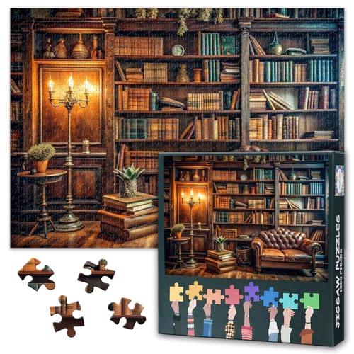 Vintage Bücherregal Puzzles für Erwachsene - Puzzles 1000 Teile Erwachsene, 70 x 50 cm Bibliothek und Bücher Kunst schwierig und Herausforderung Puzzle-Spiel für Wohnzimmer Wanddekoration Vintage Bücherregal Puzzles für Erwachsene - Puzzles 1000 Teile Erwachsene, 70 x 50 cm Bibliothek und Bücher Kunst schwierig und Herausforderung Puzzle-Spiel für Wohnzimmer Wanddekoration von TISHIRON