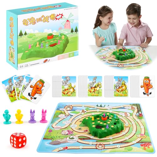 Hase Rennen Brettspiel, Gesellschaftsspiel für 2 bis 4 Spieler ab 4 Jahren, Brettspiele für Kinder Spaß Familienspiele, Wettlaufspiel, Unterhaltungsspiel, Geschenkspiele für Jungen und Mädchen von TIVUNORON