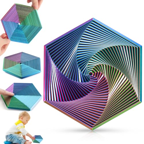 Super Hexagon Fidget Toy, Fractal Fidget Hexagon Toy, 3D Fidget Hexagon Spiral Spielzeug, Hexagon Cube Fidget Gear Spielzeug für Kinder und Erwachsene von TIVUNORON