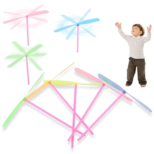 TIVUNORON 50 Pcs Set Libellen Propeller, Plastik Libelle Spielzeug, Propellerspiel Mitgebsel, Kinder Party Geschenk, Kleine Give Aways, Tombola Preise, Pinata Füllung, Bunt Farbmix, Outdoor-Spielzeug von TIVUNORON